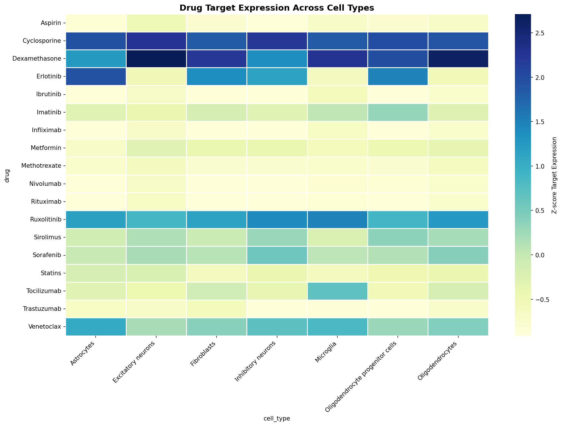 Drug Target Expression Heatmap