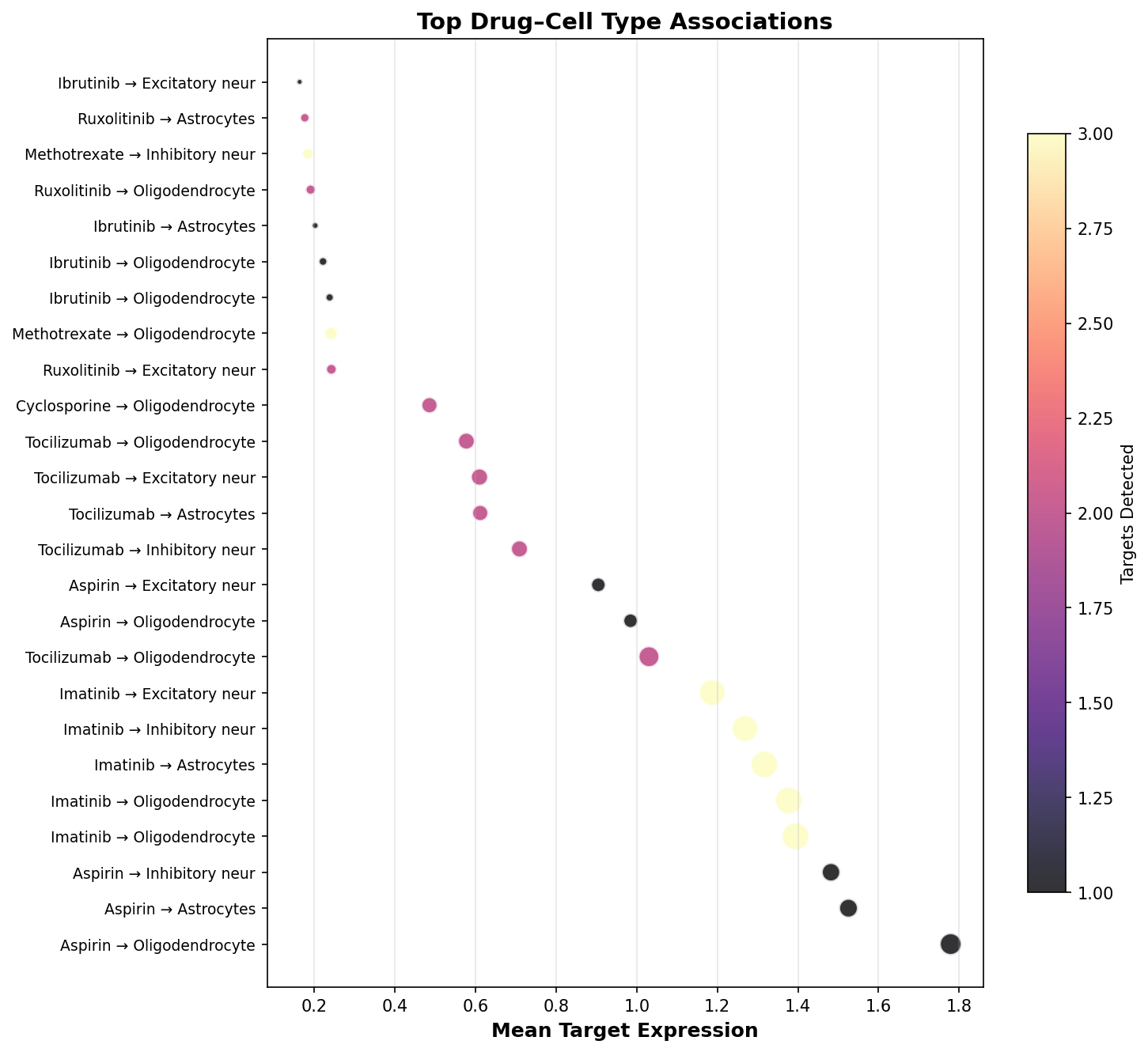 Top Drug–Cell Type Associations