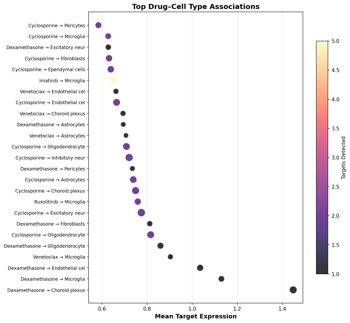 Top Drug–Cell Type Associations