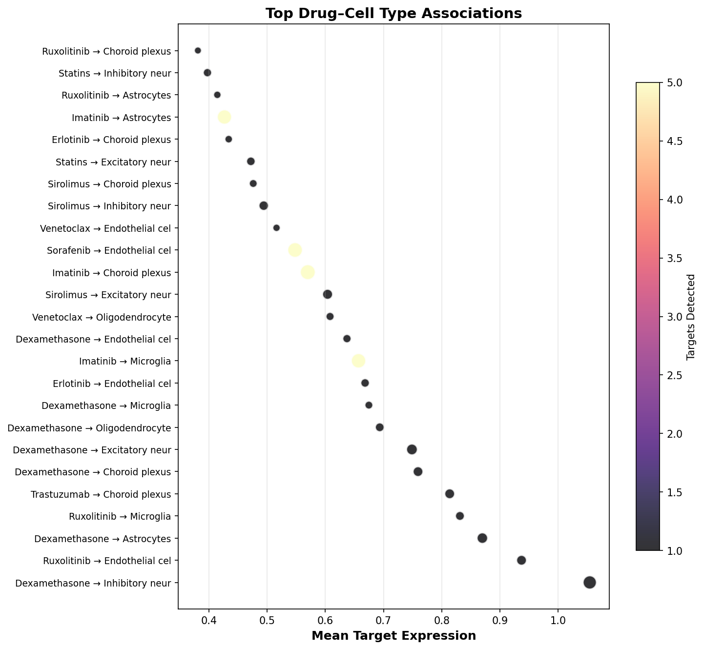 Top Drug–Cell Type Associations