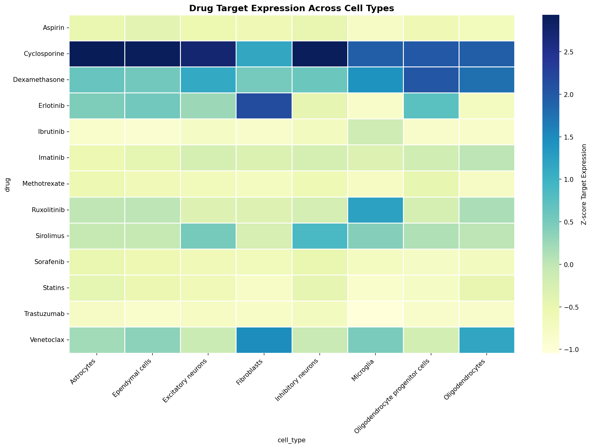 Drug Target Expression Heatmap