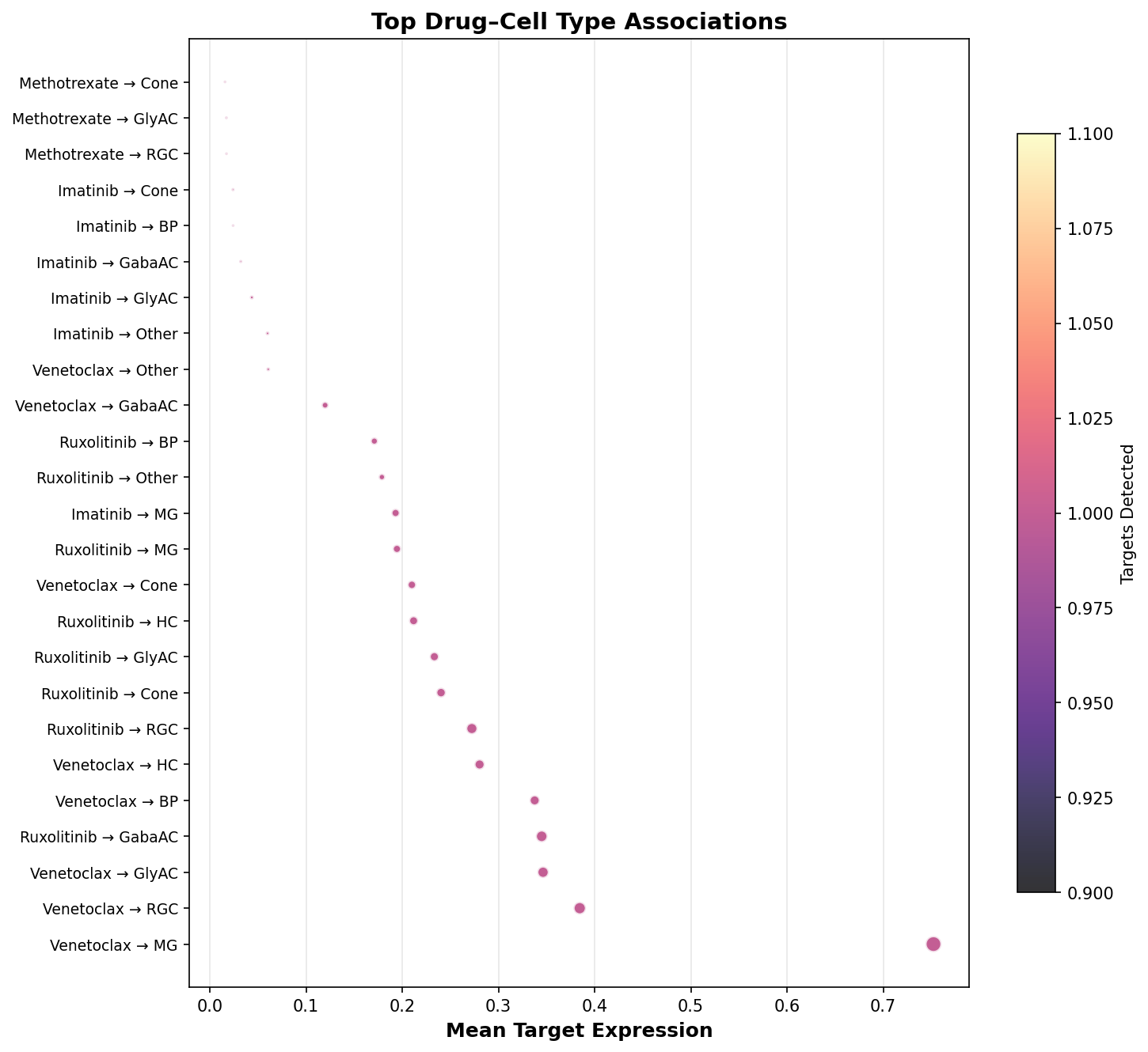 Top Drug–Cell Type Associations