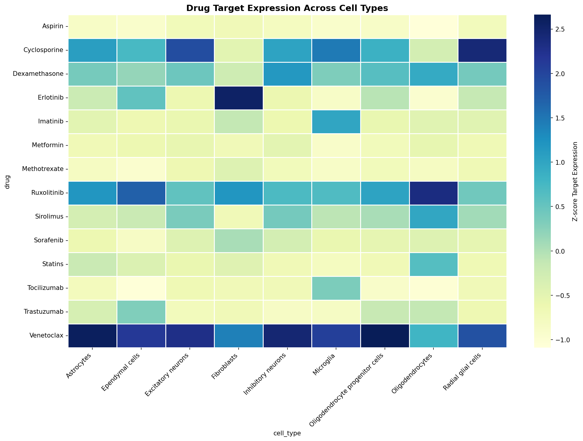 Drug Target Expression Heatmap