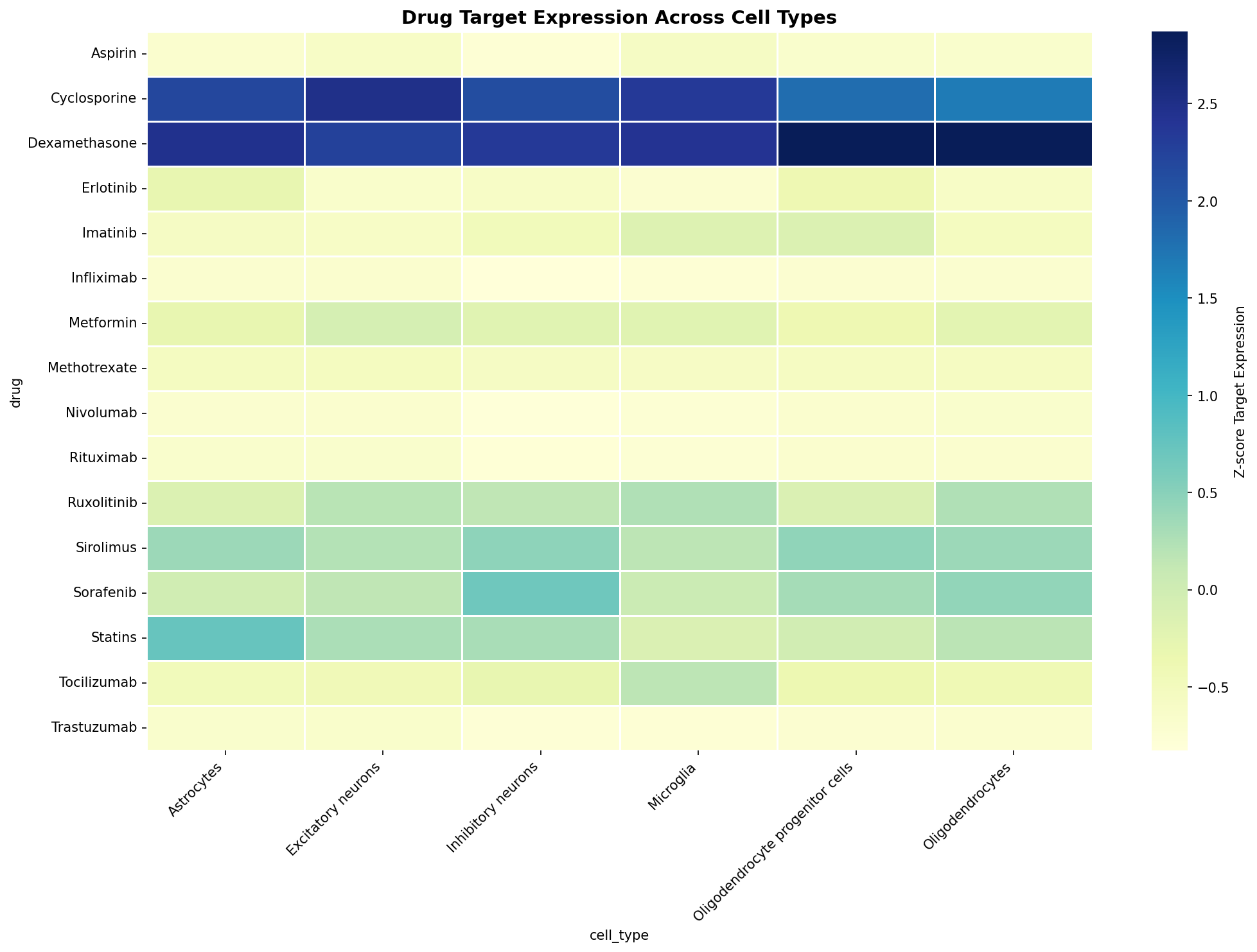 Drug Target Expression Heatmap