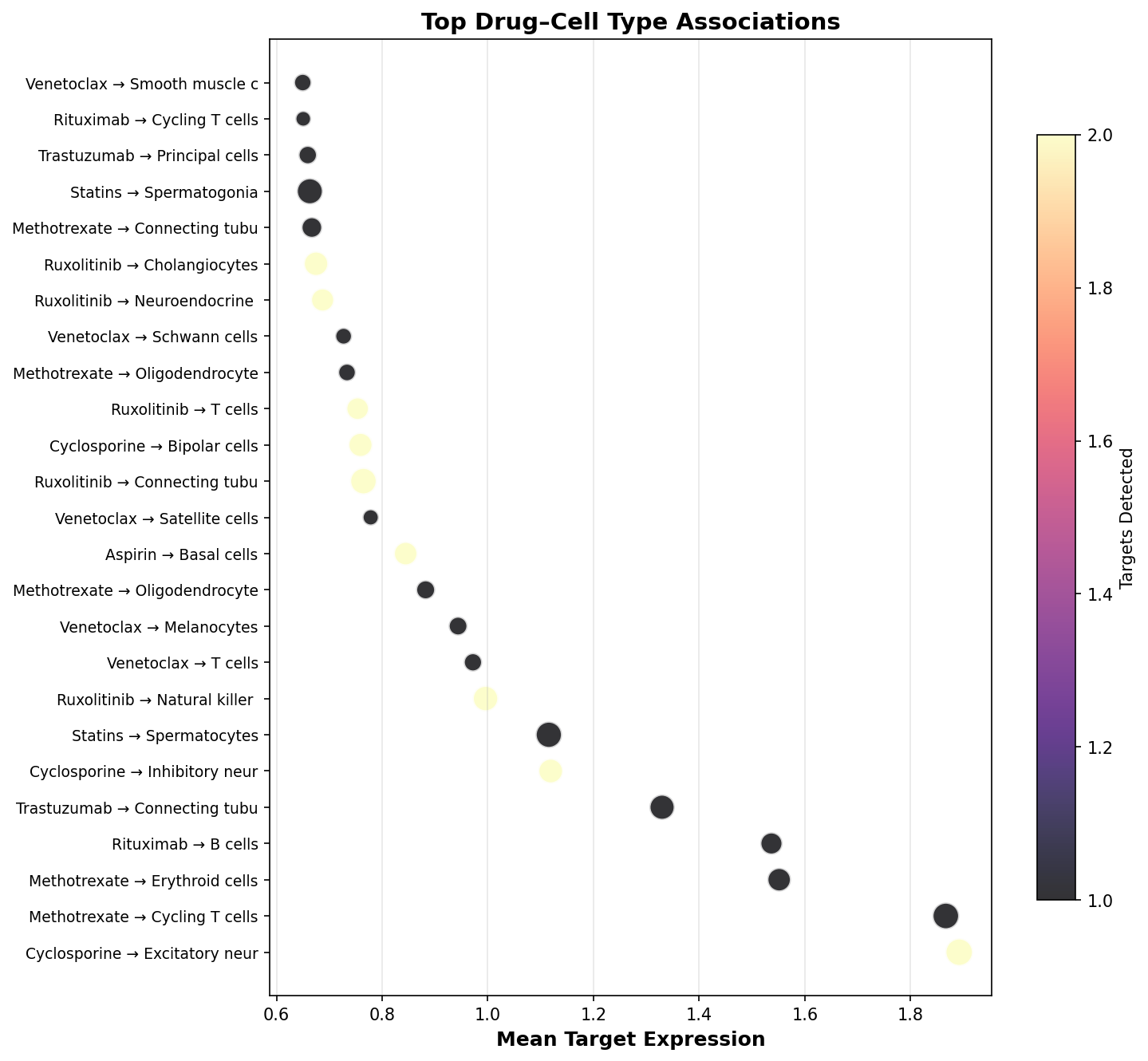 Top Drug–Cell Type Associations