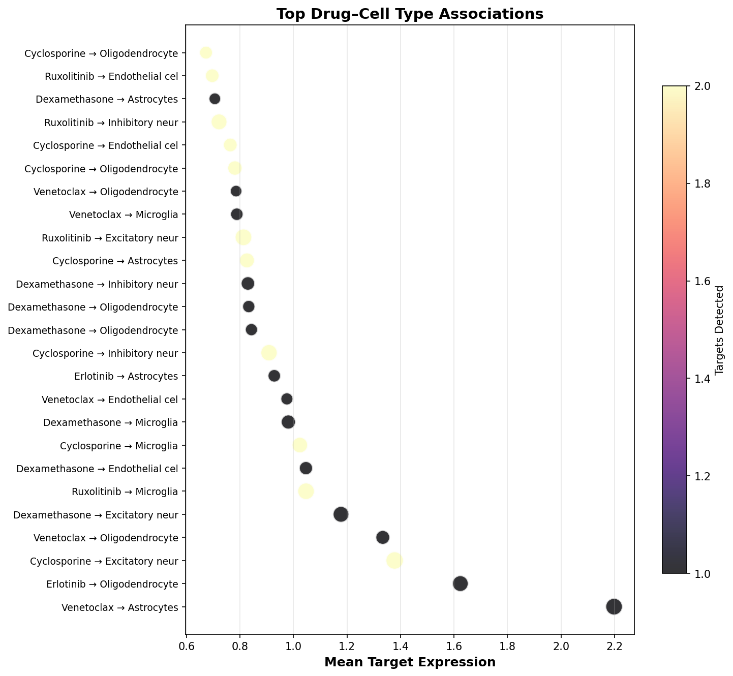 Top Drug–Cell Type Associations