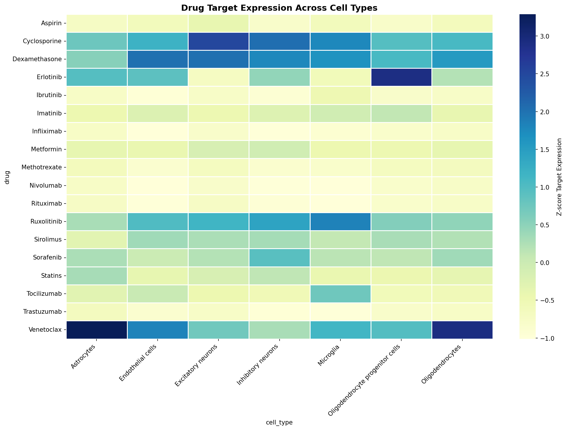 Drug Target Expression Heatmap