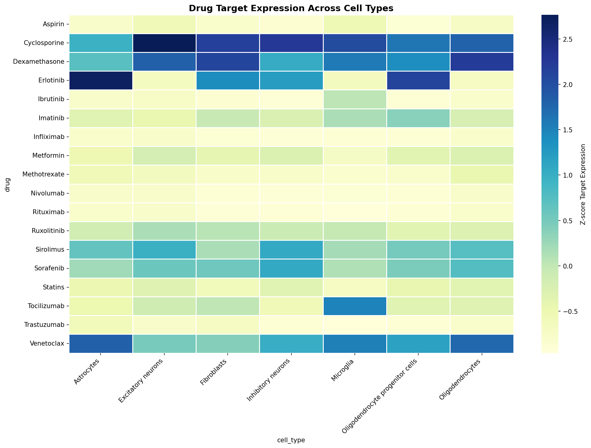 Drug Target Expression Heatmap