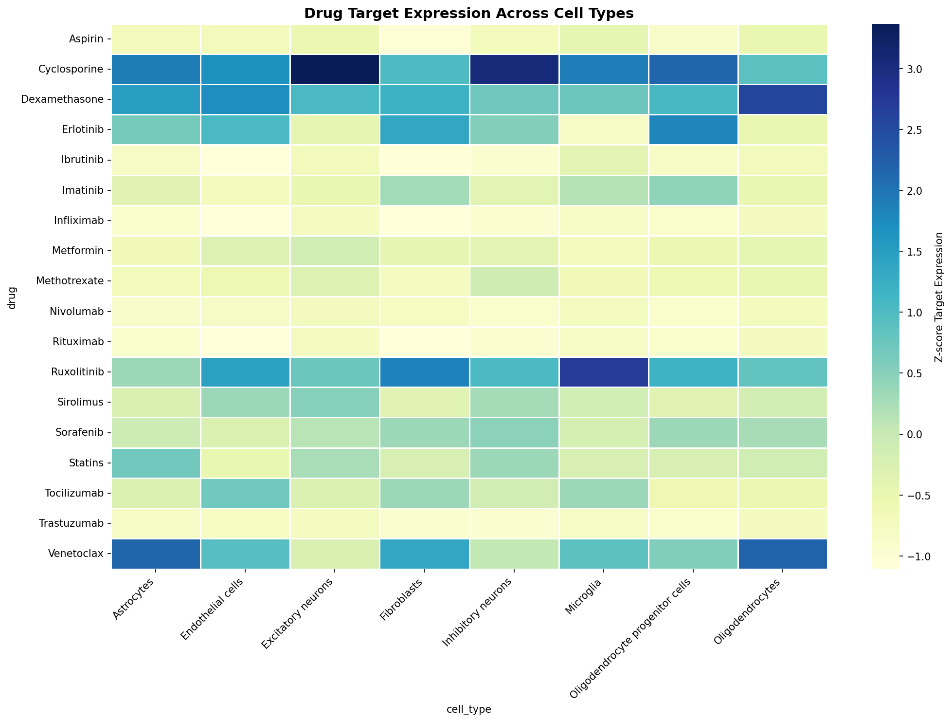 Drug Target Expression Heatmap