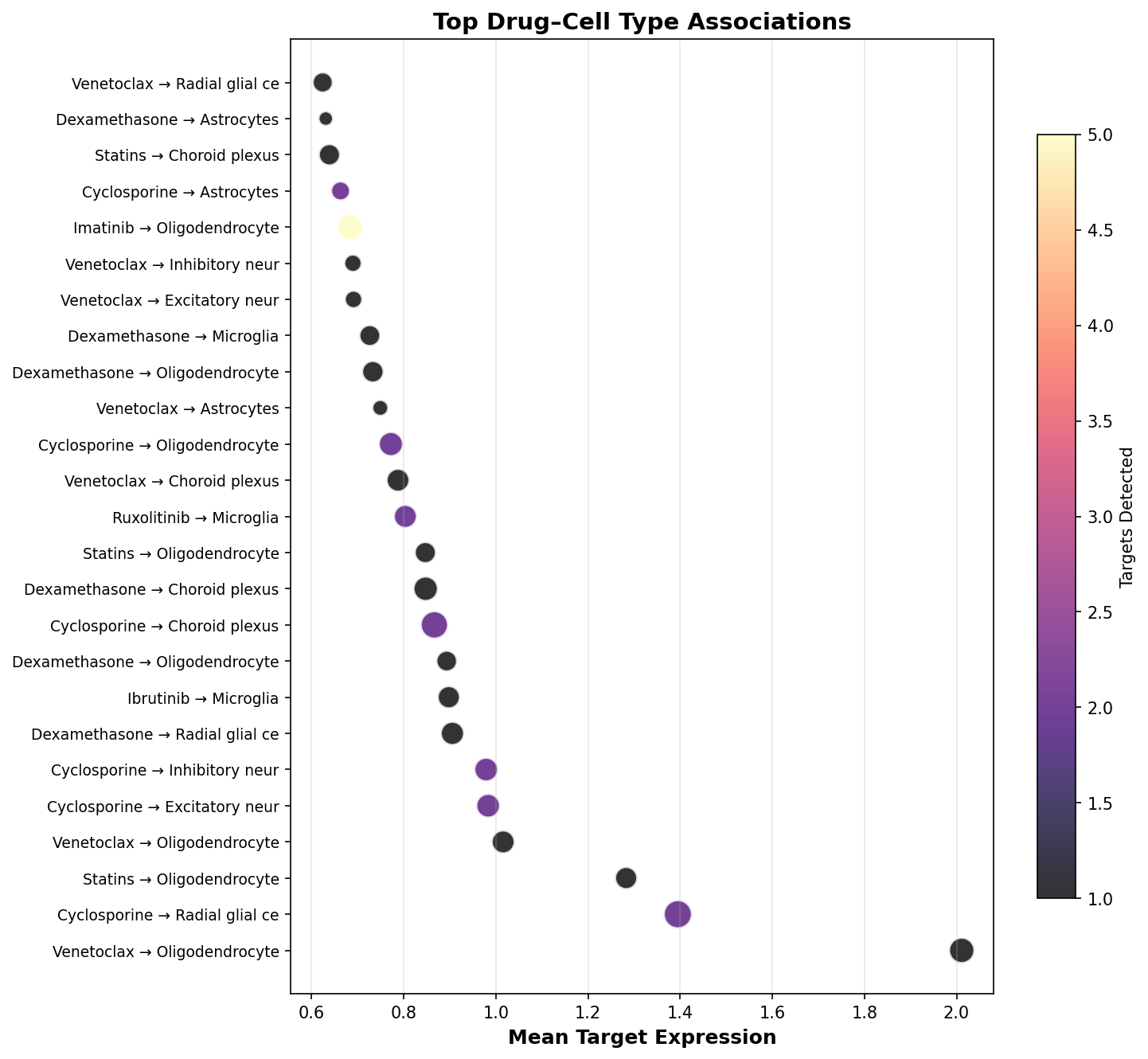 Top Drug–Cell Type Associations