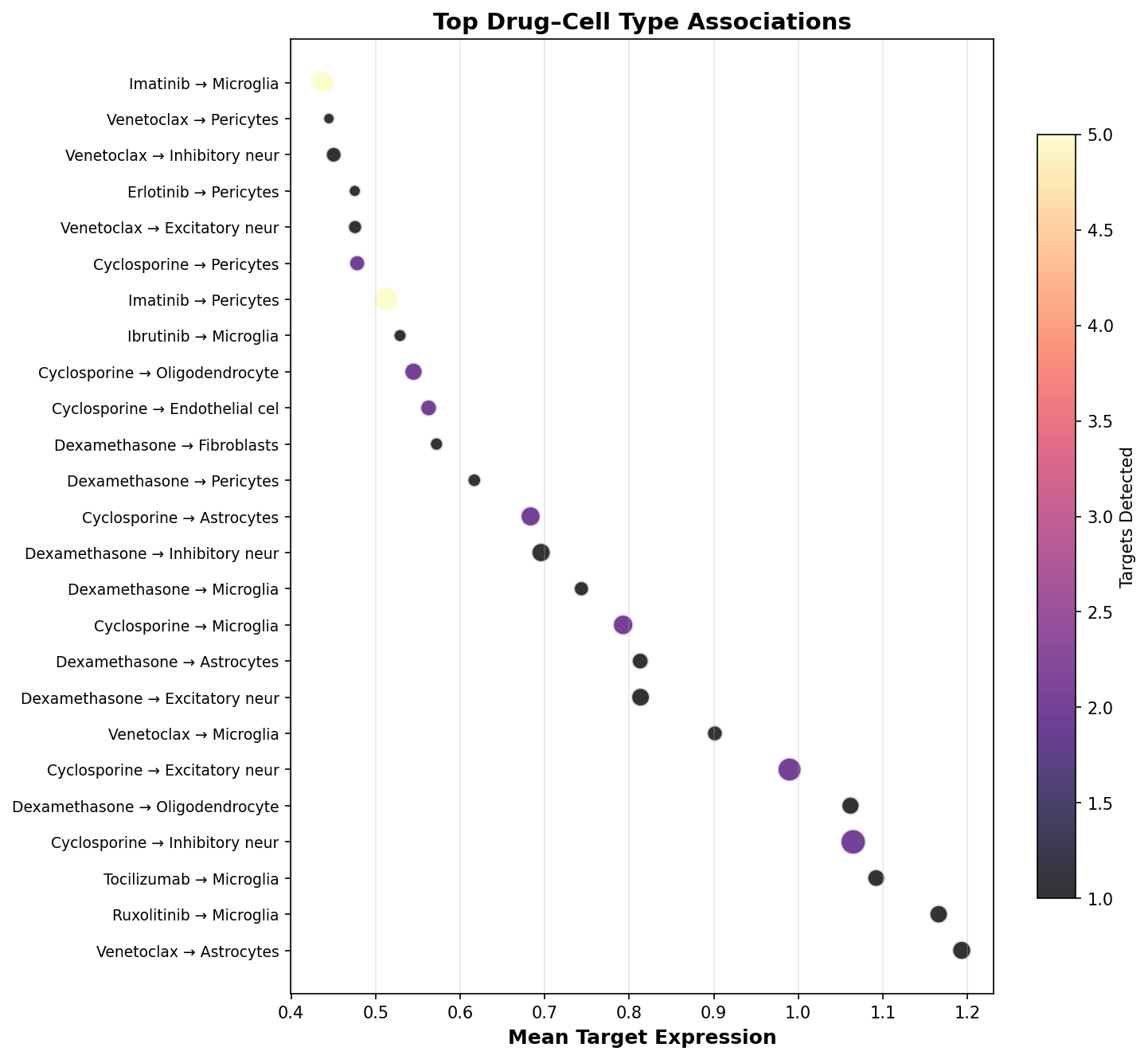 Top Drug–Cell Type Associations