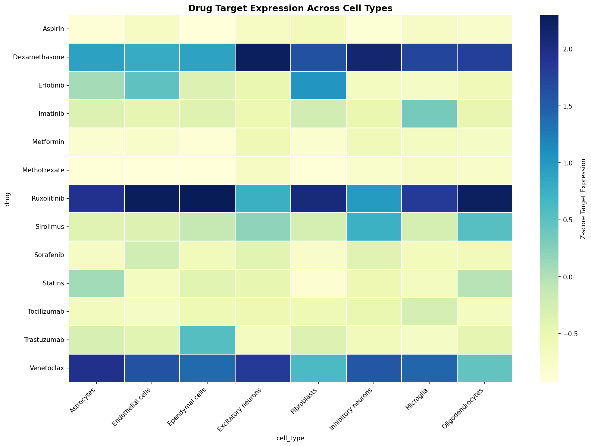 Drug Target Expression Heatmap