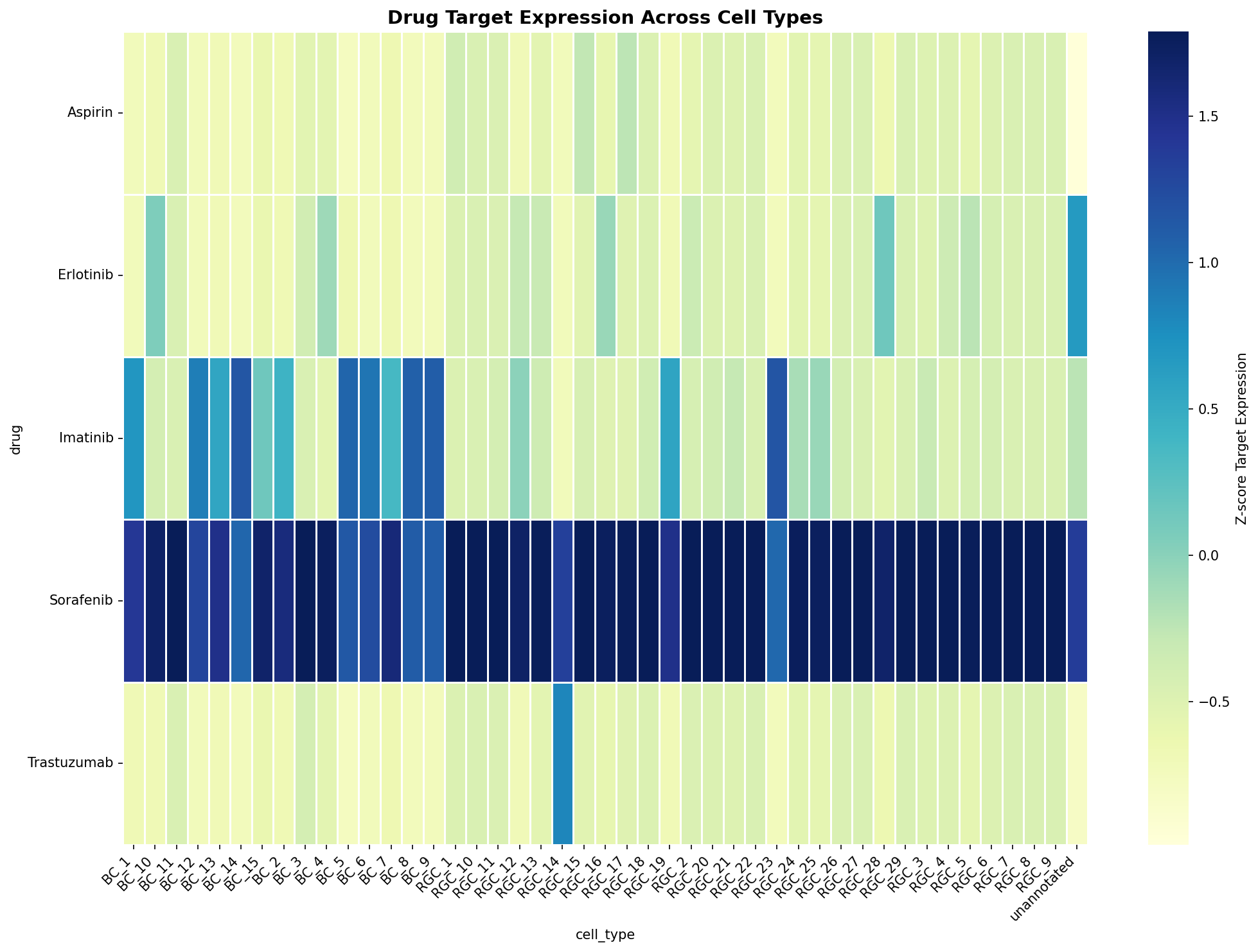 Drug Target Expression Heatmap