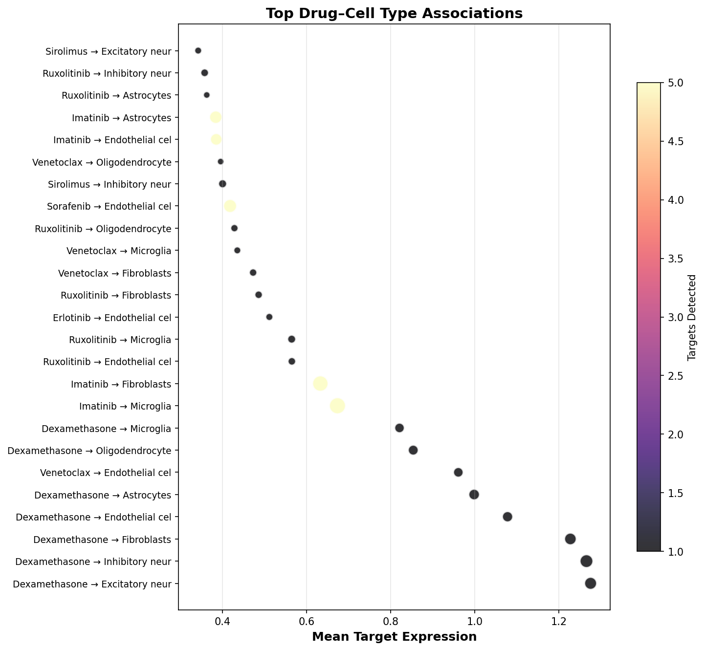 Top Drug–Cell Type Associations