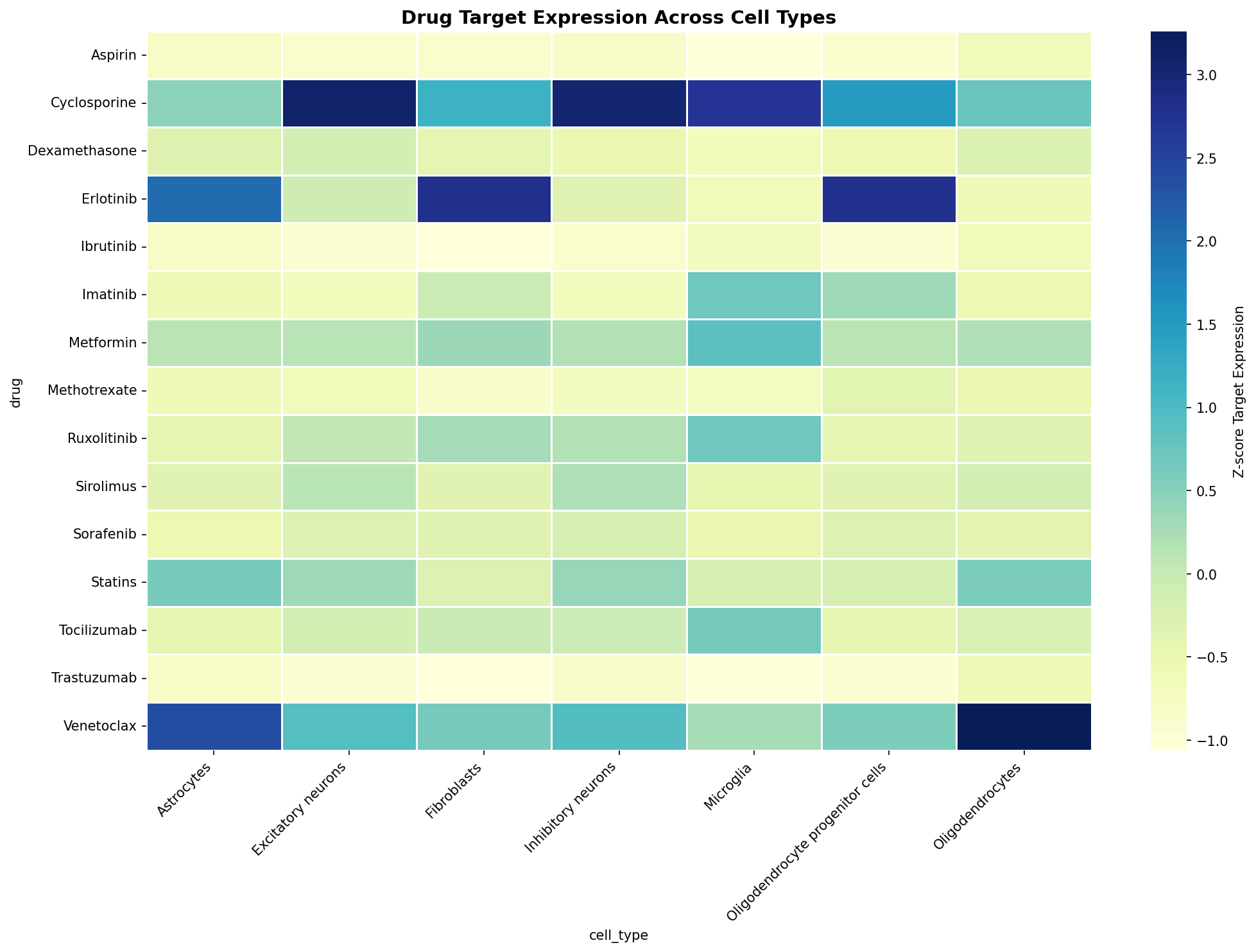 Drug Target Expression Heatmap