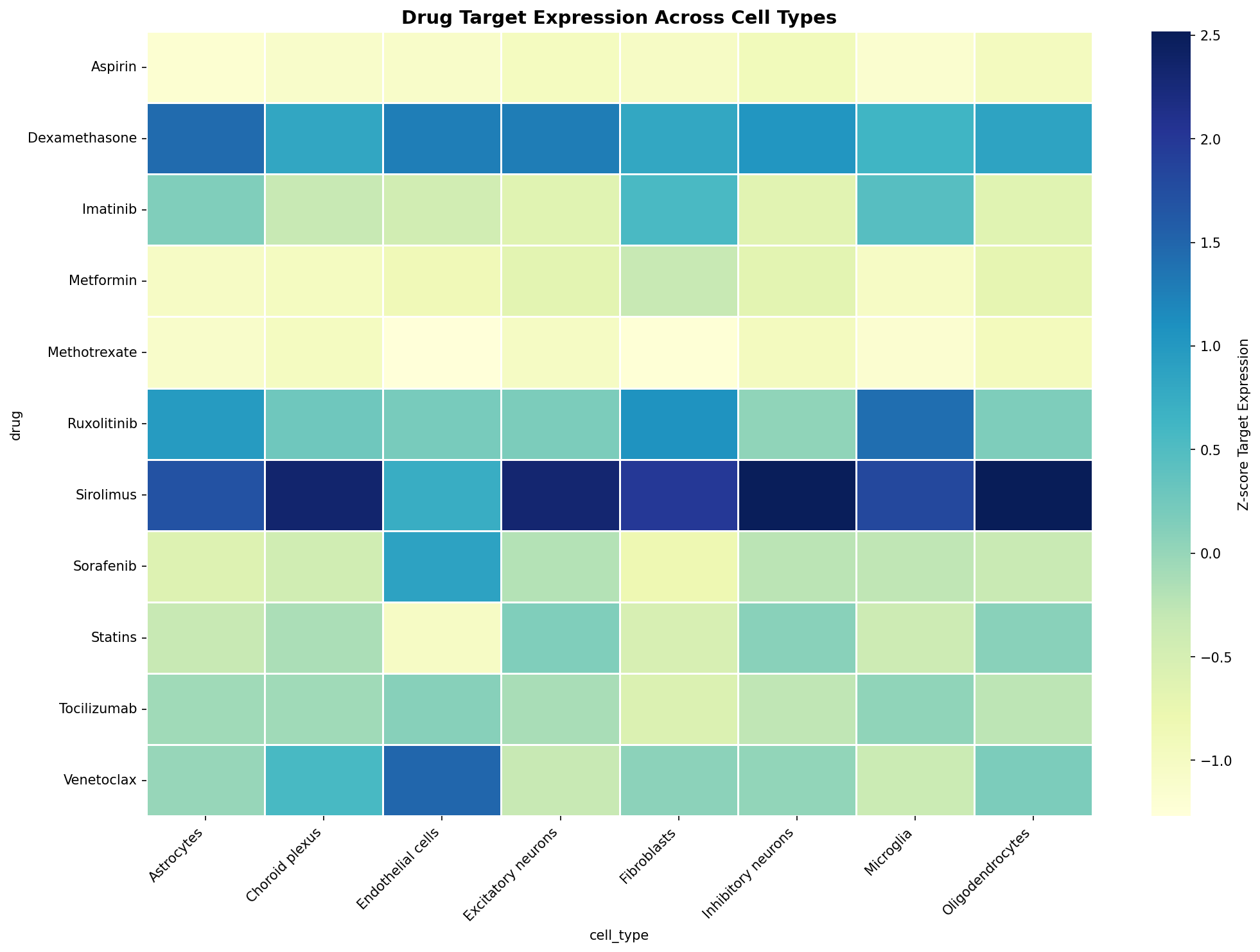 Drug Target Expression Heatmap