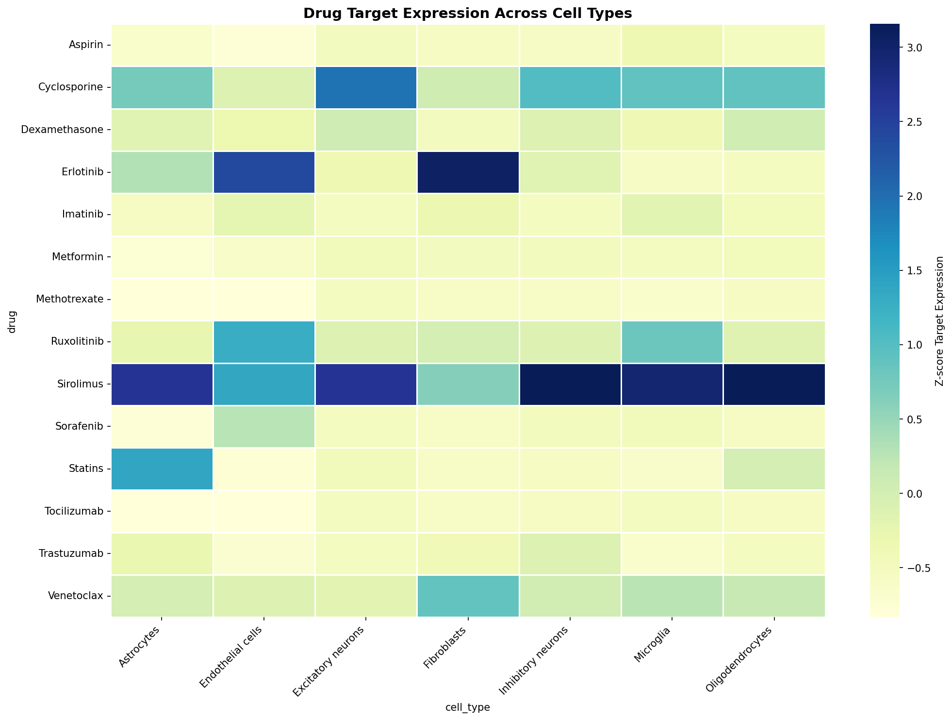 Drug Target Expression Heatmap