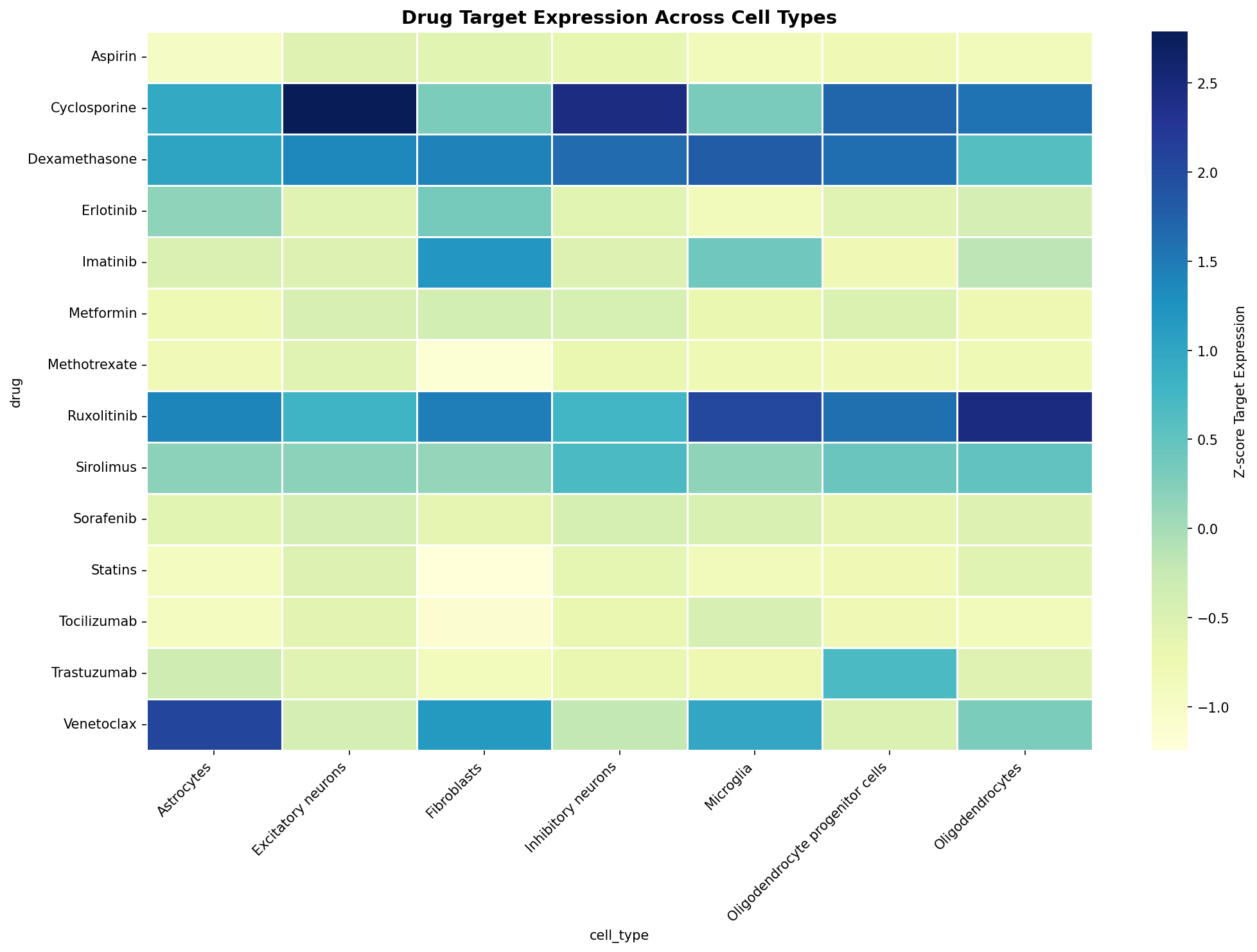Drug Target Expression Heatmap