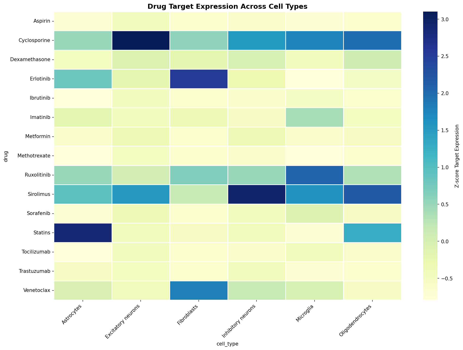 Drug Target Expression Heatmap