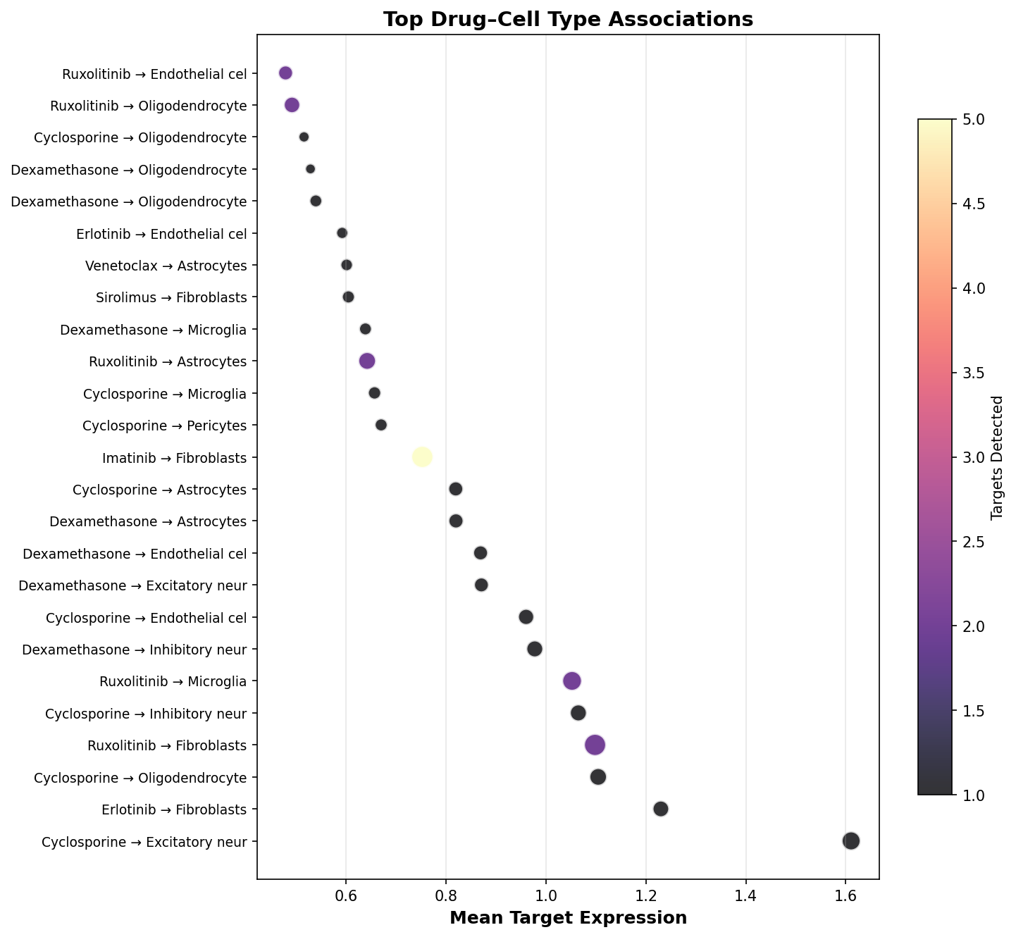 Top Drug–Cell Type Associations