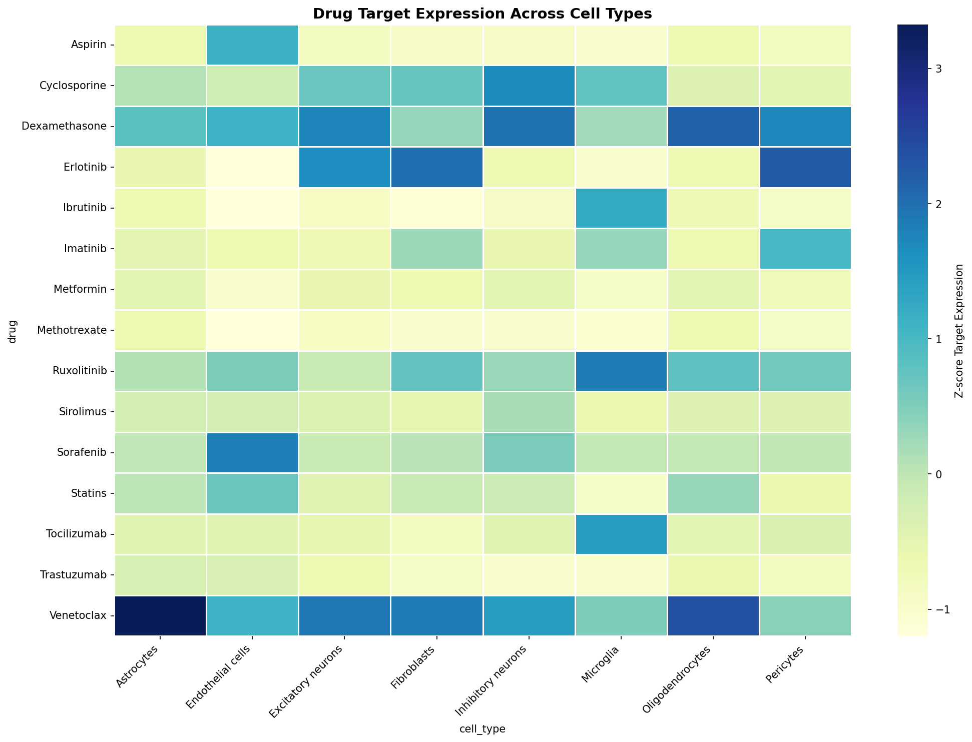 Drug Target Expression Heatmap