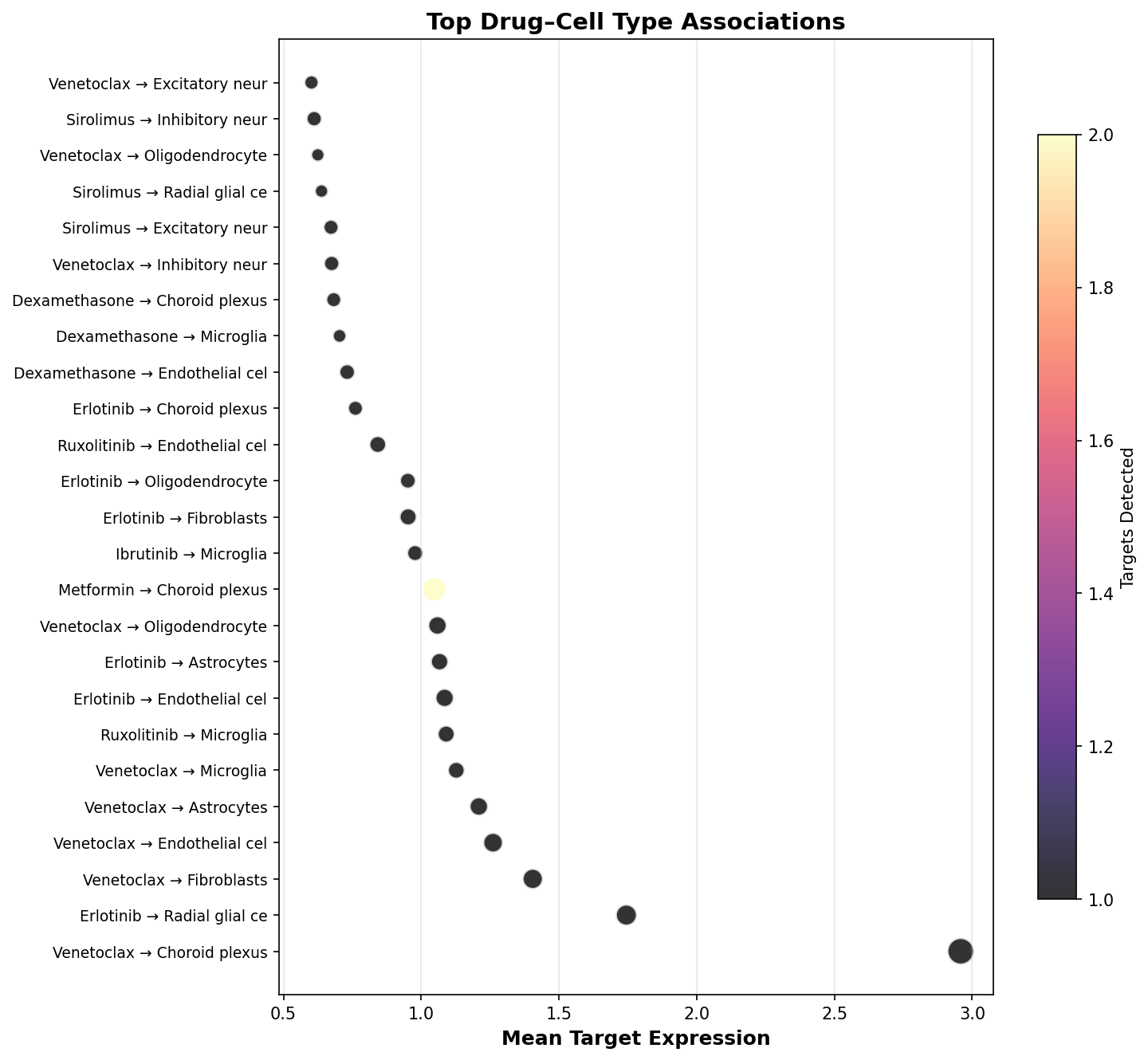 Top Drug–Cell Type Associations