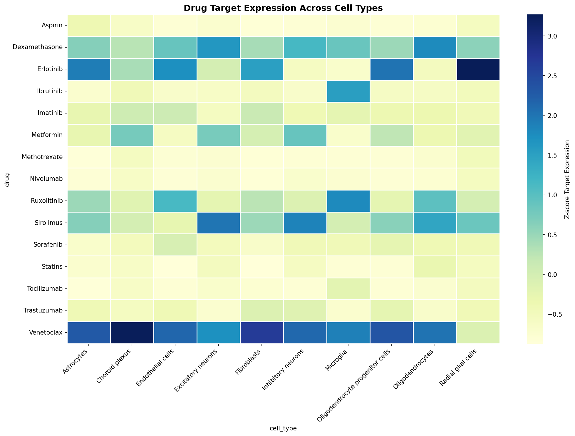 Drug Target Expression Heatmap